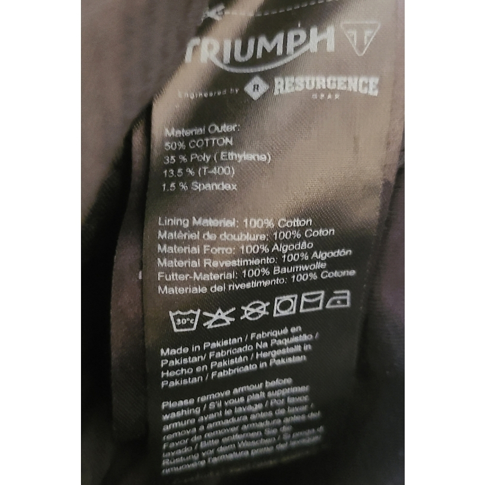 Triumph Solo Motorcycle Riding Jean (MDJS18150) Streetwear Size 34 - Picture 11 of 13